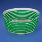 Vintage PYREX Green Striped Glass Bowl #7201.