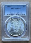 1883-CC $1 PCGS MS63 1883 CC MORGAN SILVER DOLLAR CARSON CITY $1