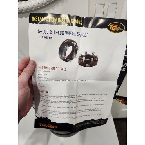 Set ofTrail Gear 140001-2-KIT Wheel Spacer Kit 1.50" Thickness 5 x 5.5" - Picture 5 of 6