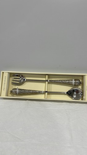 Pottery Barn Madena extra long 16” meal serving utensils set made in India NEW - Picture 2 of 12