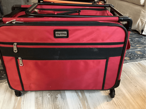 Tutto Sewing Machine on Wheels Case Large Red Collapsible - Picture 2 of 10