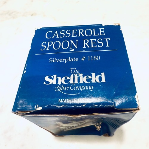 Sheffield Casserole Spoon Rest Silverplate Set of 4 Made in Italy - Picture 2 of 4