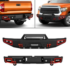 Front /Rear Bumper With LED Lights & Sensor Holes For 2014-2021 Toyota Tundra