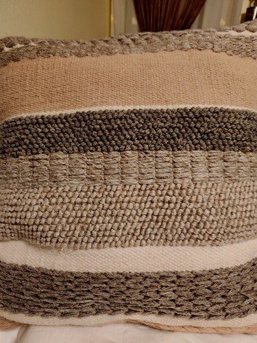 2- DECORATIV PILLOW COVERS MAGNOLIA HOME BYJ.GAINES GRAY PINK & IVORY WOOL$25.EA - Picture 12 of 21