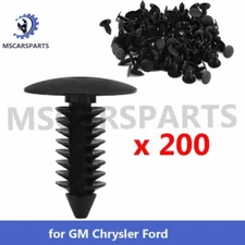 200x 8mm Bumper Clips Auto Car Hole Plastic Rivets Fastener Fender Push Pin NEW