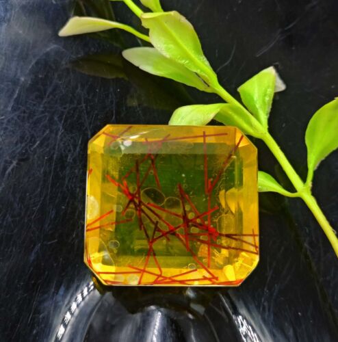 Mind Blowing 96.40 Ct Bi-Color Quartz Emerald Cut Loose Gemstone OMP - Picture 6 of 9