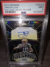 2023 Obsidian Jordan Love Volcanic Yellow Autograph /10 PSA 9