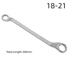 Offset Double Box End Wrench 18mm x 21mm Metric 12 Point Chrome Plated Hand Tool