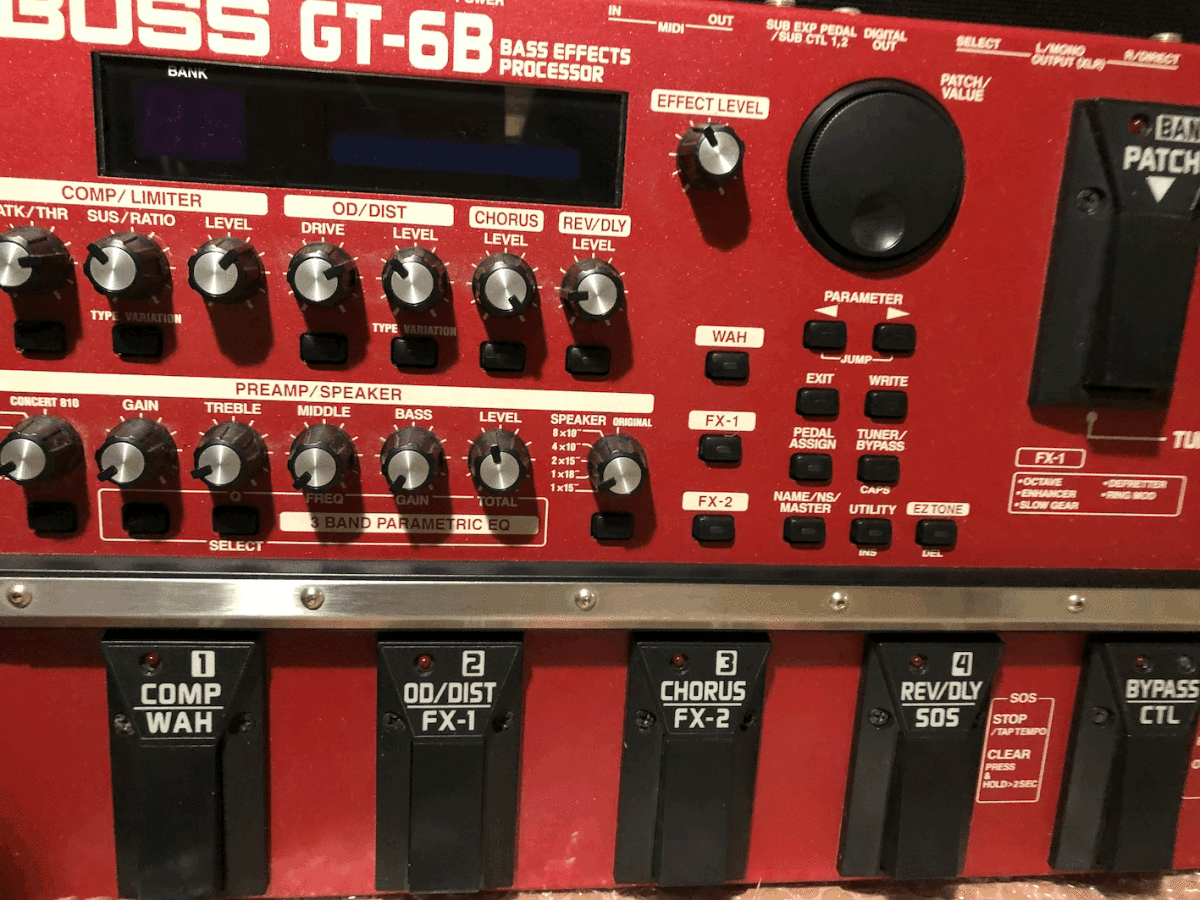 BOSS GT6B Multi Bass Guitar Effects Processor Pedal From Japan Tested