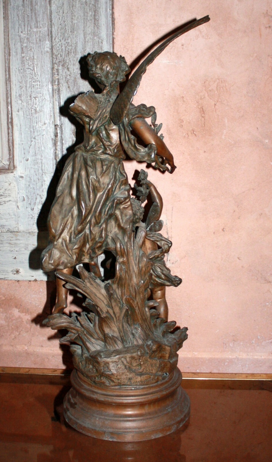 Grande statue régule XIXe " Tresor de la Terre " par Rancoulet h 61 cm