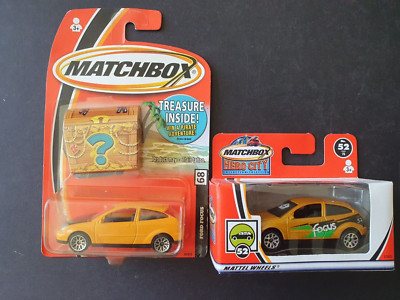 MATCHBOX FORD FOCUS # 68 SCHWARZ MOTORHAUBE TREASURE + FOCUS METALLIC BRONZE # 52x2