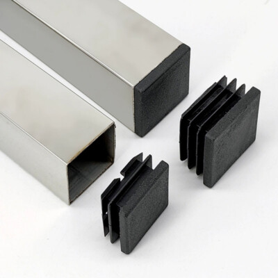 Square Plastic Black Blanking End Caps Tube Pipe Inserts Plug Bung Box Section E