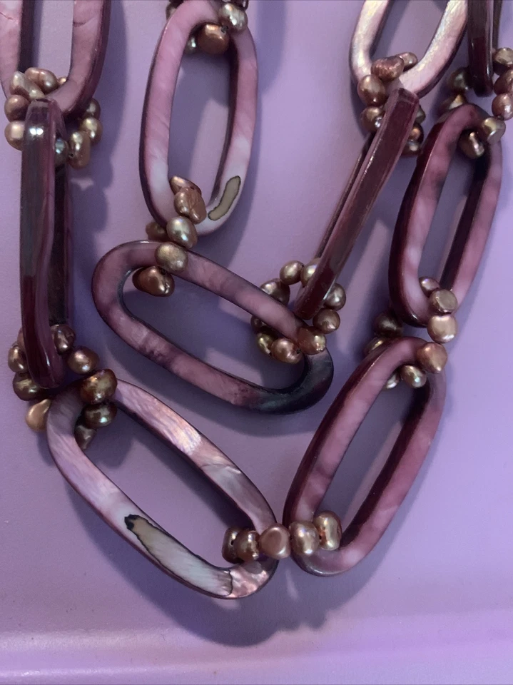 Collar de madreperla y perla rosada de Anthropologie 30 pulgadas Foto 2 de 4