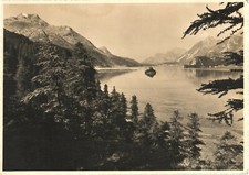 View Towards Piz della Margna, Isola & Maloja, Lake Sils, Switzerland Postcard