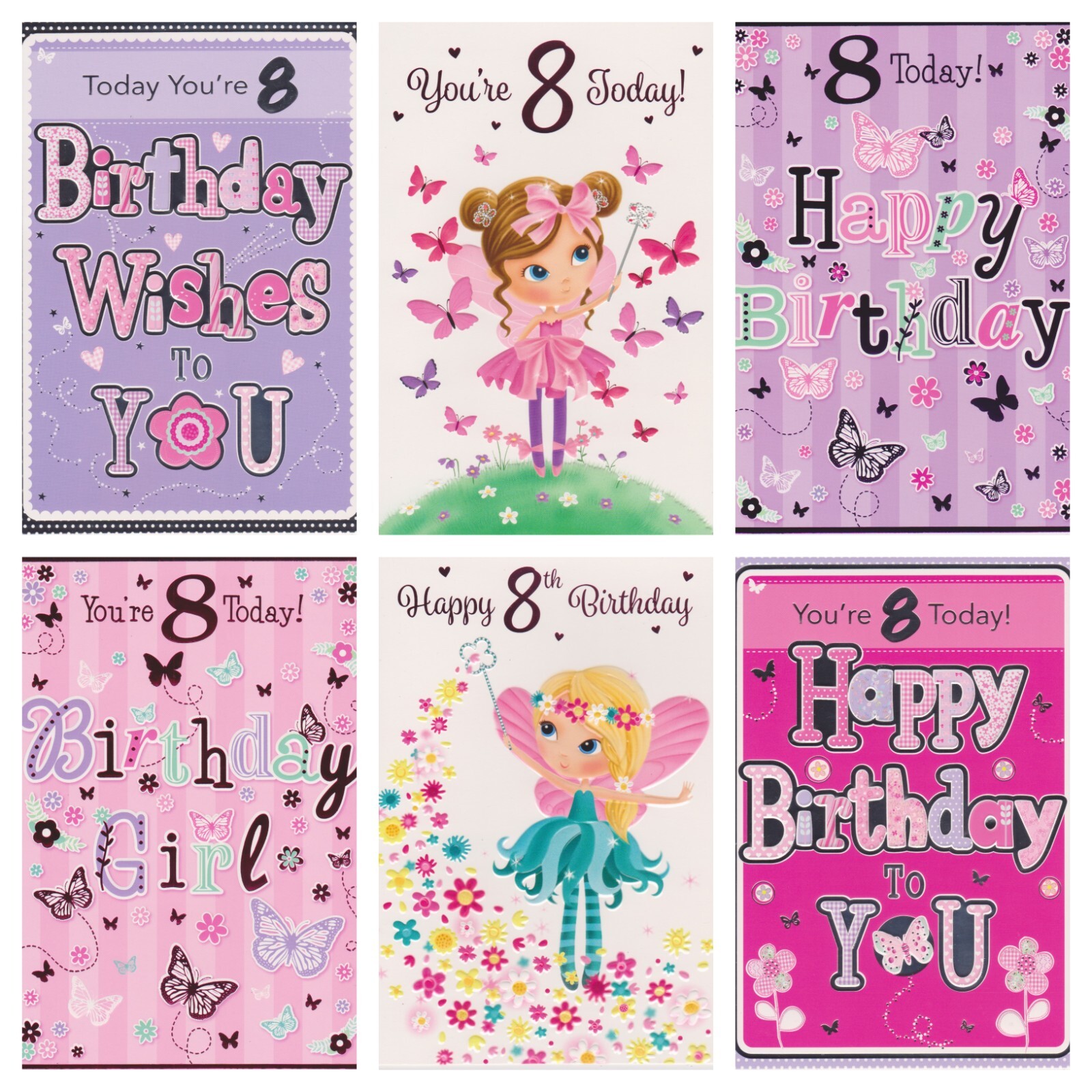 8th Birthday Card ~ Girl's 8th Birthday Card ~ 8 Today *1 | eBay