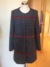 Bianca Jacket Size 10 Bnwt Black Grey Red Collarless Rrp £149.95 Now £67