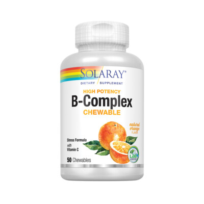 Solaray Vitamin B-Complex 250mg Natural Orange Flavor | Healthy Hair- Skin- Immu