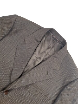 Canali Mens 100% Wool 2-Button Blazer Brown Birdseye   Italy   44R