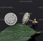 3.27 ct 14k Solid Yellow Gold Natural Diamond Earring Pendant Ring Set Cluster — photo 3