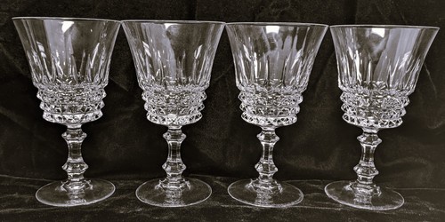 4 Pcs Tuilleries Villandry Crystal Water Goblet Glass by Cristal D'Arques-Durand