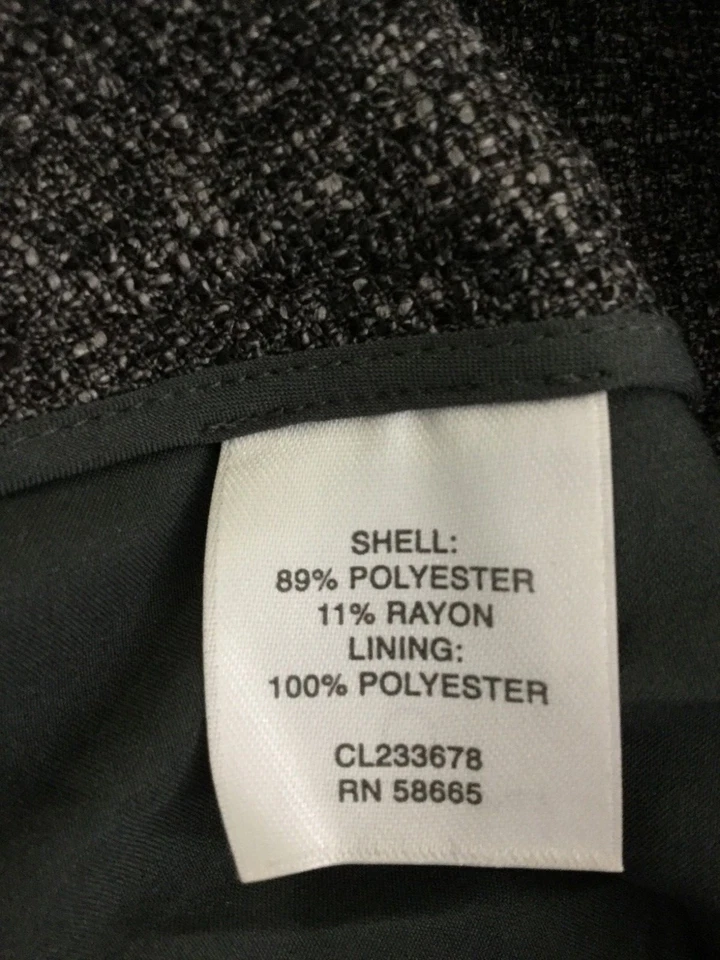 Твид Черный Белый Брюки Подкладка Поли Смесь 8 Прямые Штанины 8 Classique Entier  - Изображение 4 из 4