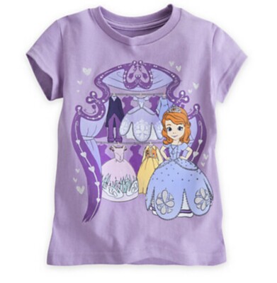 Disney Store Sofia The First Wardrobe Purple Tee T-Shirt For Girls SIZE XXS 2/3 