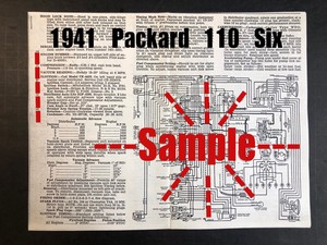 1941 Packard 110 (Six Cylinder) Wiring Diagram + Tune Up Data *2 Pages