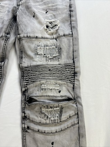 Switch Remarkable Jeans Women's Gray/Black Size 12 Distressed Paint Splatter EUC - Picture 4 of 21