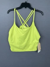 Blogilates Women's Size XL Cropped Strappy Tank Top Limeade