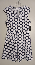 New York & Company Polka Dot Sleeveless Dress 100% Cotton Women's Size Large