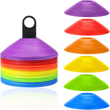 60 Pcs Disc Cones - Agility Soccer Cones with Carry Bag  Holder for Sports Trai