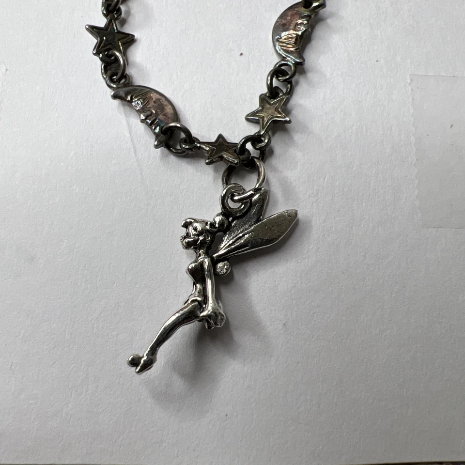 Brazalete Vintage Plata Esterlina Disney Tinker Bell Charm 4g Foto 2 de 4