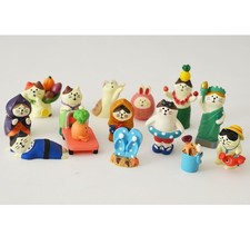Concombre DECOLE Cat Figurine Collectible Animal Decor Bunny Garden Kitten LOT