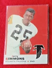 1969 Topps Football Card   #24  JERRY SIMMONS Falcons  Item 1 Filler