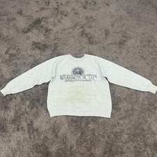 Fruit of the Loom Graphic Print Gray Fleece Crewneck Sweatshirt Men's Size L USA