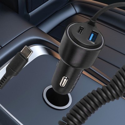 USB C Schnellladegerät Auto Ladegerät 75W für Quick Charge kompatible Geräte