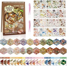 20 Sets 3D Sticker Scene Book, Fun Cute Cartoon Sticker Room Scene Book, 3D Hous