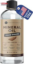 Kate Naturals Mineral Oil for Wood Cutting Board, Butcher Block, and Knife. Food