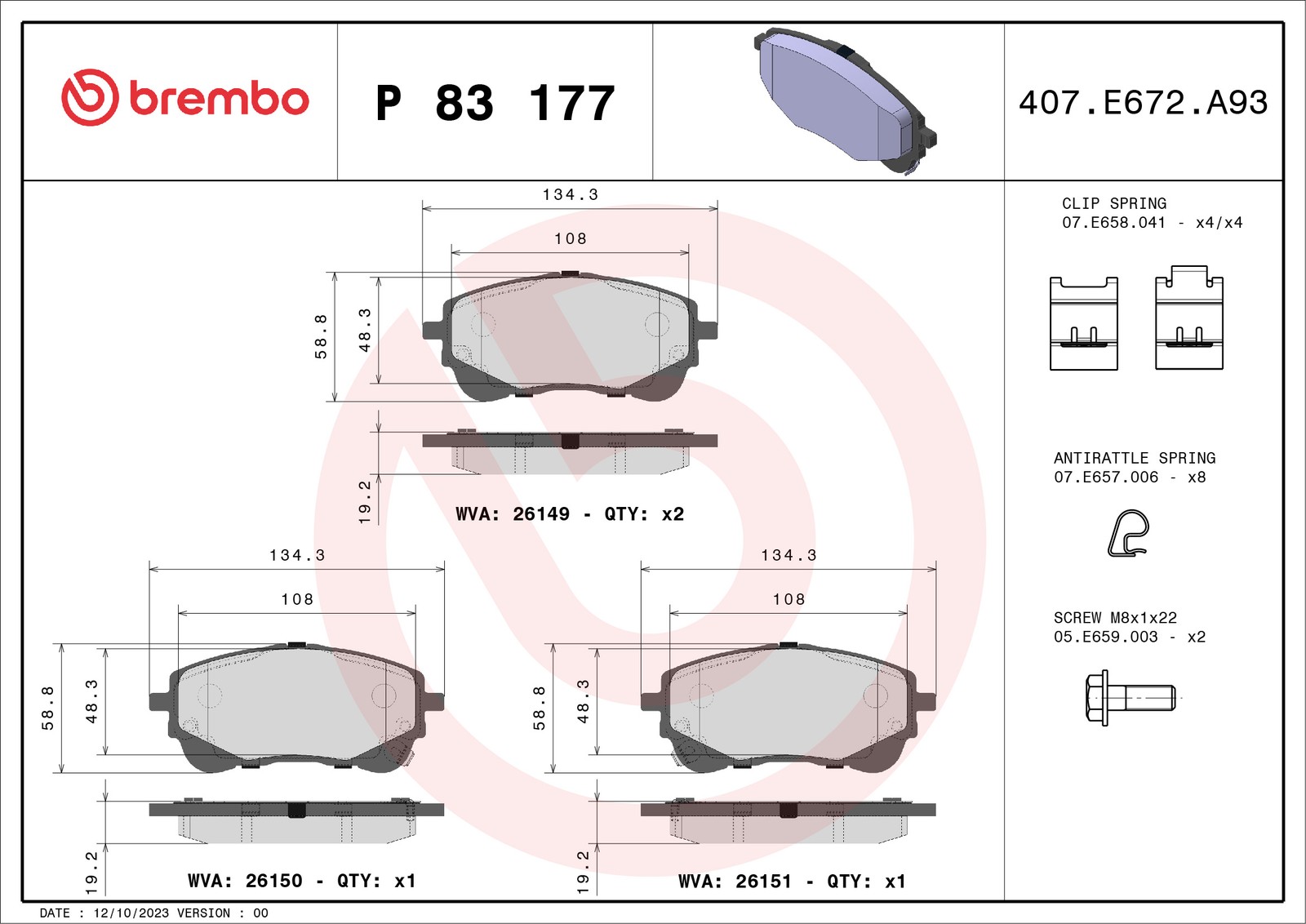 Brake Pads Set fits TOYOTA COROLLA E21 1.6 Front 2019 on Brembo 0446502470 New - Image 31