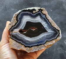 30.86 oz (875 gr) Thunder Egg Half, Unpolished Agate, Fox Agate