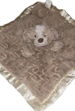 Mary Meyer Brown Dog Security Lovey Blanket Plush Baby Cuddle Soft Satin Trim