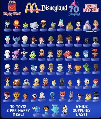 Disneyland 70th Anniversary Mcdonald Happy Meal Toys STILL IN BOXES UNOPENED