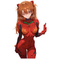 ASUKA LANGLEY EVANGELION 6" STICKER DECAL JAPANESE MOTORSPORT CAR WAIFU ANIME