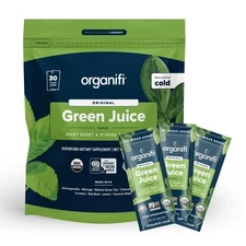 Organifi GO Packs - Green Juice - Organic Superfood Supplement Powder - 30 Tr...