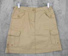Vintage J Crew Skirt Womens 4 Khaki Cargo Pockets Utility Mini 90s Y2K Preppy