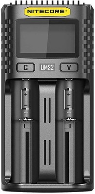 Nitecore Intelligent USB Superb Battery Charger, Dual-Slot, Black: CHG-NITE-UMS2