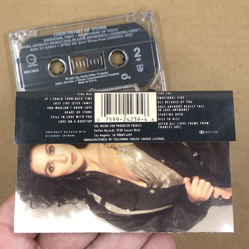 CHER Cassette Tape 80s Rock Pop HEART OF STONE IF I COULD TURN BACK TIME - Image 4 of 4