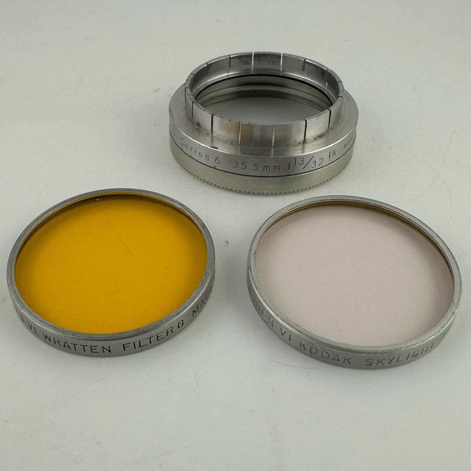 Kodak Series VI Push On Drop In Adapter 1 13/32" 35.5mm W/ Skylight & Yellow G - Image 4 of 4