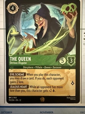 x1 The Queen - Devious Disguise - 90/204 - Legendary Lorcana DLC12 Wilds Unknown