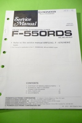 Service Manual-Anleitung für Pioneer F-550 RDS ,ORIGINAL